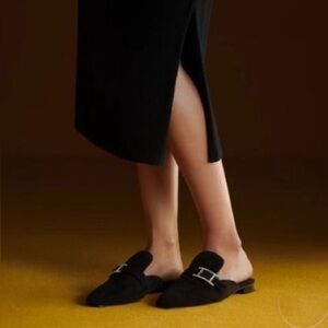 Gorgeous authentic  Hermes slip ons with Crystal Detailing on the buckle